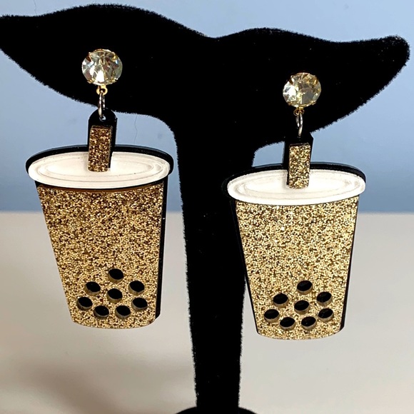 Bubble Tea Boba Milk Tea Earrings NEW! - Picture 4 of 9